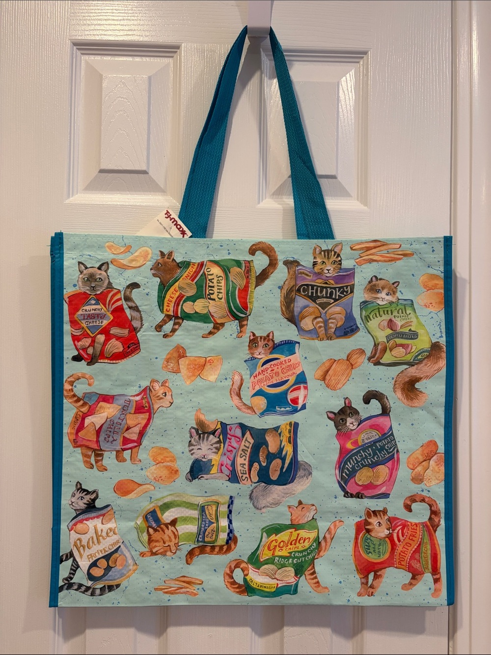 TJ Maxx Reusable Bag: Cats in Potato Chip Bags 🐈🥔🐈‍⬛🛍️